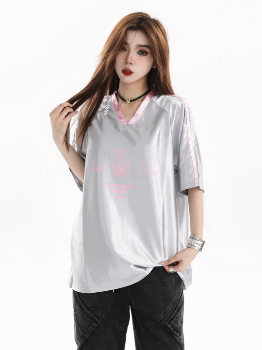 INSstudios Contrast Striped V-neck Soccer Jersey | Face 3 Face