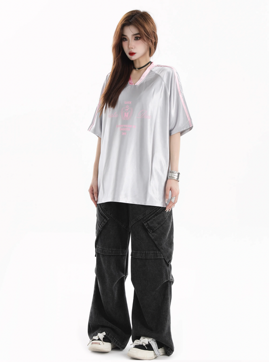 INSstudios Contrast Striped V-neck Soccer Jersey | Face 3 Face