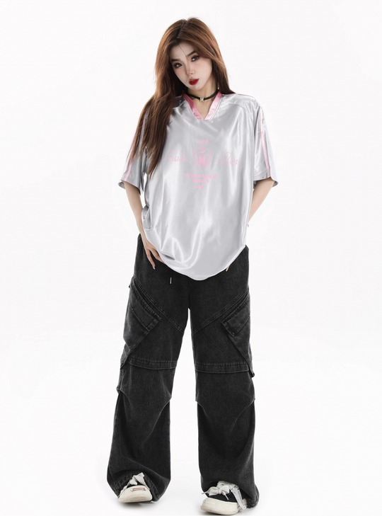 INSstudios Contrast Striped V-neck Soccer Jersey | Face 3 Face