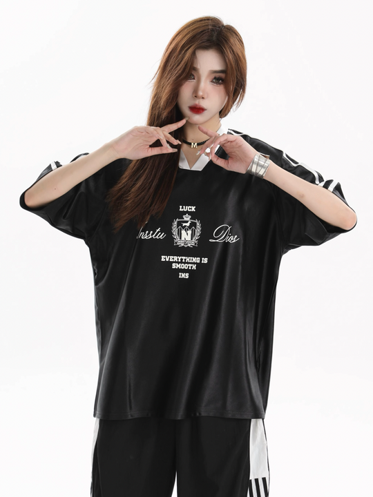 INSstudios Contrast Striped V-neck Soccer Jersey | Face 3 Face