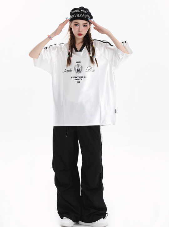 INSstudios Contrast Striped V-neck Soccer Jersey | Face 3 Face