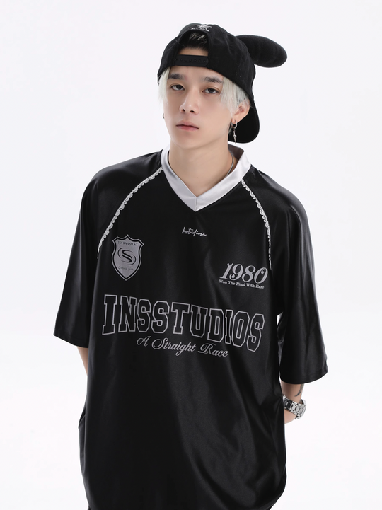 INSstudios Lace Letters Logo Soccer Jersey | Face 3 Face