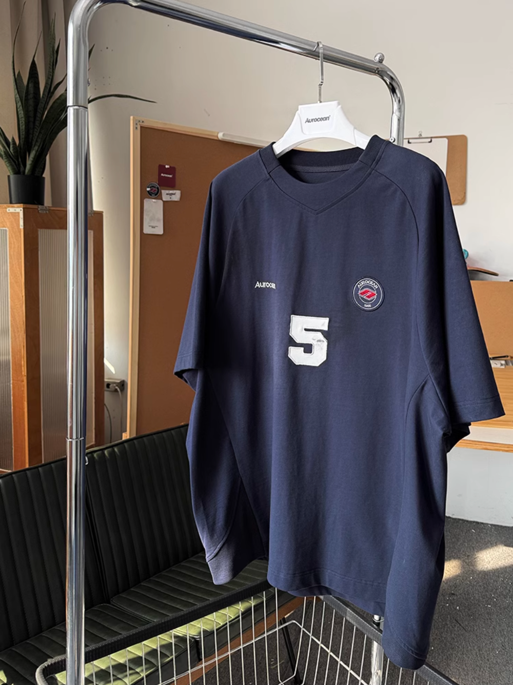 Aurocean Dirty Dye Aged Vintage Patch Embroidered Soccer Jersey Tee | Face 3 Face