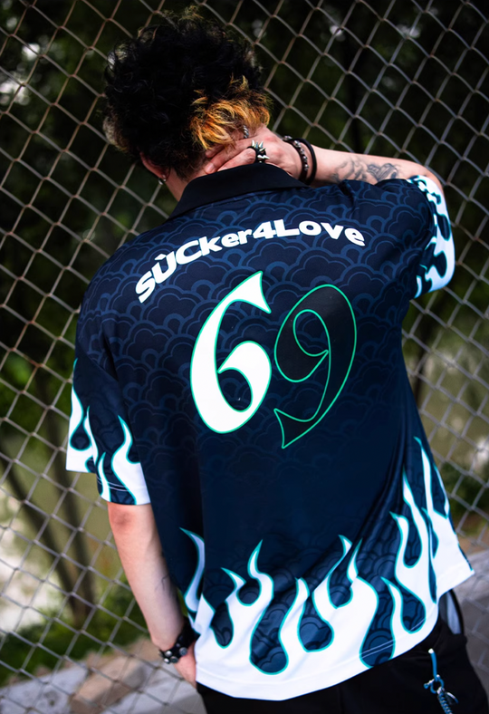 SUC Flame Full Print Gradient Soccer Jersey Polo | Face 3 Face
