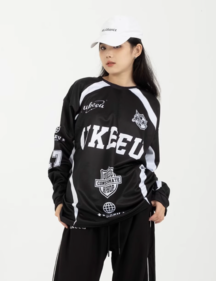 ukeeu Racing Print Long Sleeved Soccer Jersey | Face 3 Face