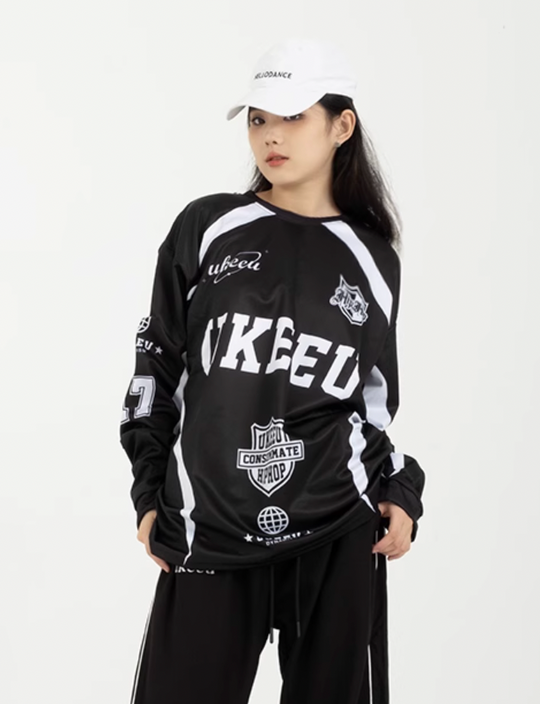 ukeeu Racing Print Long Sleeved Soccer Jersey | Face 3 Face