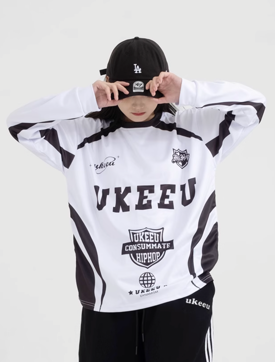 ukeeu Racing Print Long Sleeved Soccer Jersey | Face 3 Face