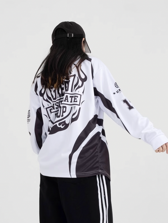 ukeeu Racing Print Long Sleeved Soccer Jersey | Face 3 Face