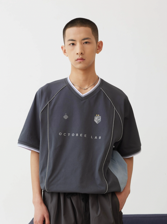 OCTOBEE LAB Patchwork Printed Soccer Jersey | Face 3 Face