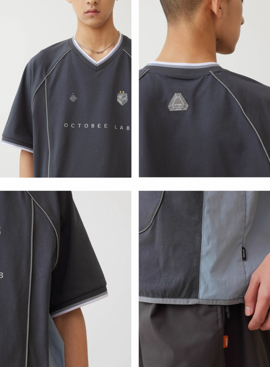 OCTOBEE LAB Patchwork Printed Soccer Jersey | Face 3 Face