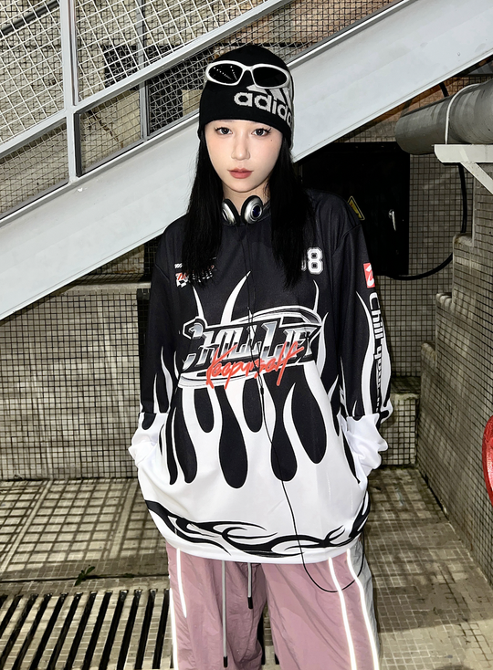 CHILLLIFE Logo Flame Long Sleeved Jersey | Face 3 Face