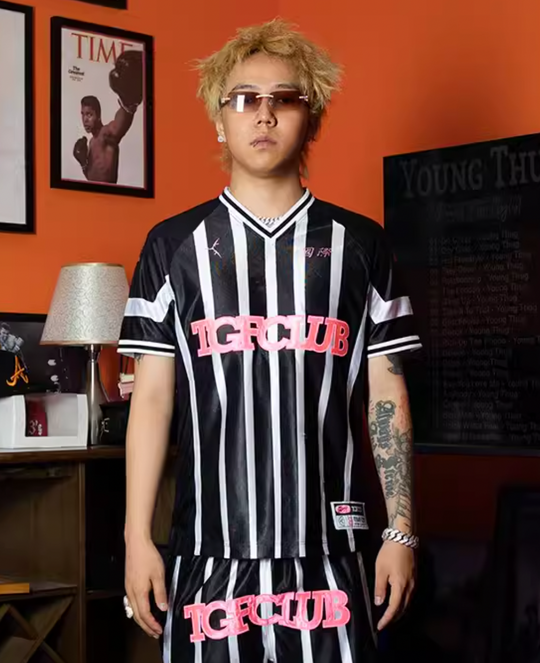 TGFCLUB Color Blocking Applique Embroidery Soccer Jersey | Face 3 Face