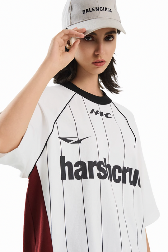 Harsh and Cruel Vintage Striped Patchwork Soccer Jersey Tee | Face 3 Face