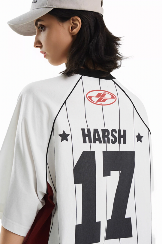 Harsh and Cruel Vintage Striped Patchwork Soccer Jersey Tee | Face 3 Face