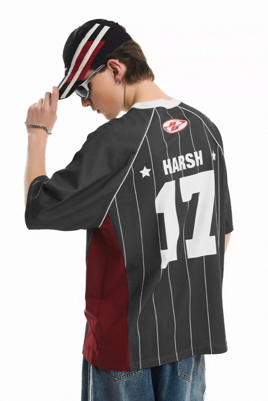 Harsh and Cruel Vintage Striped Patchwork Soccer Jersey Tee | Face 3 Face