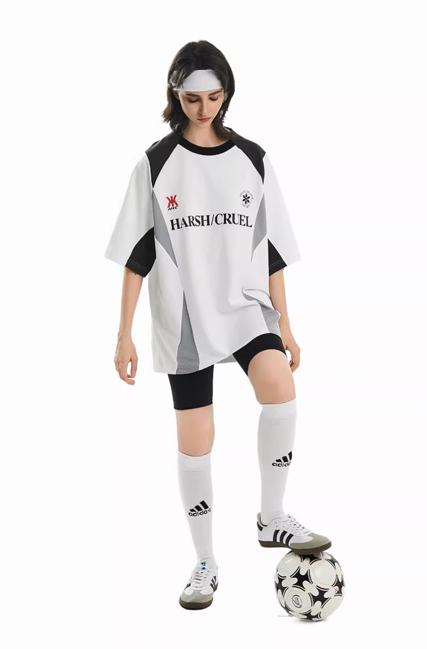 Harsh and Cruel Contrast Patchwork Racing Soccer Tee | Face 3 Face