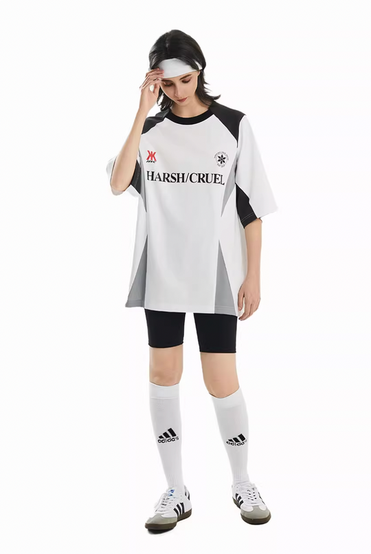 Harsh and Cruel Contrast Patchwork Racing Soccer Tee | Face 3 Face