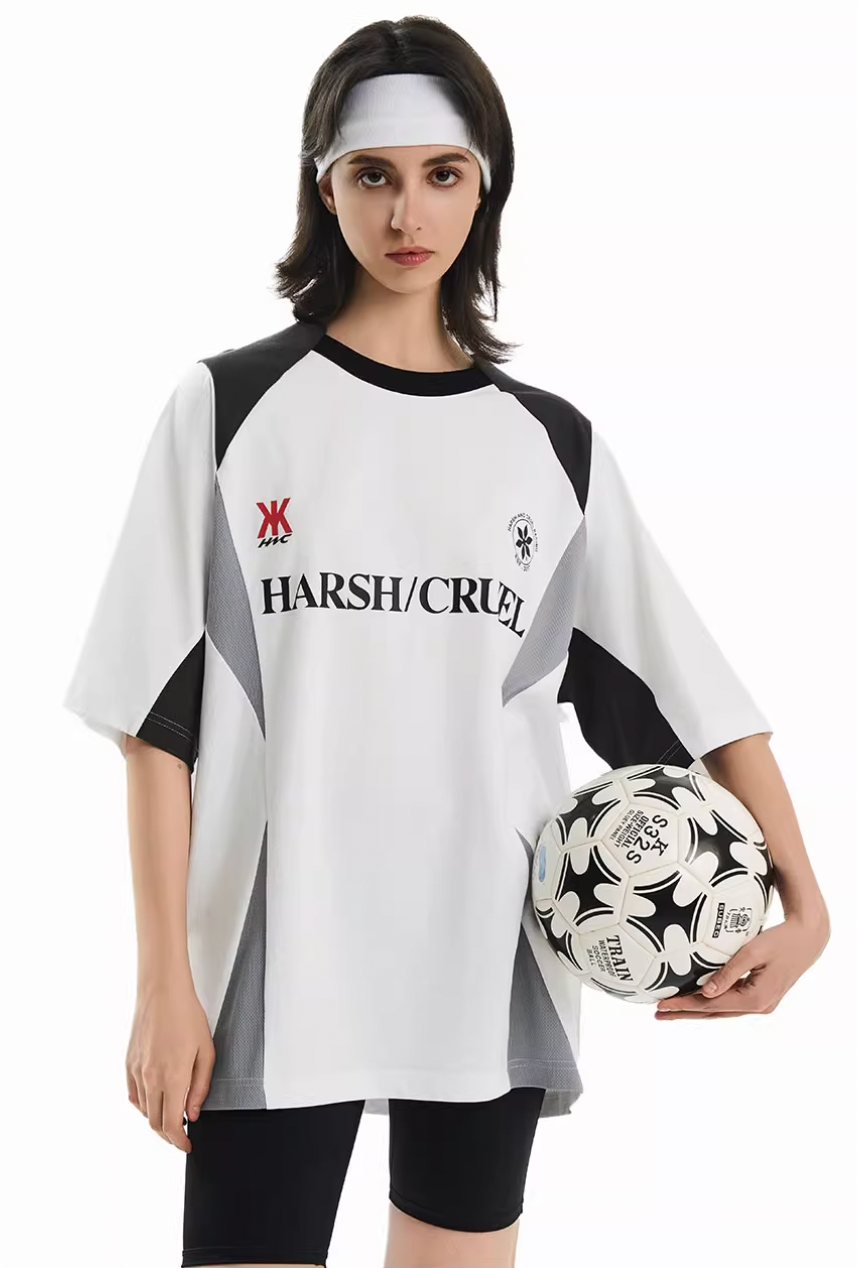 Harsh and Cruel Contrast Patchwork Racing Soccer Tee | Face 3 Face