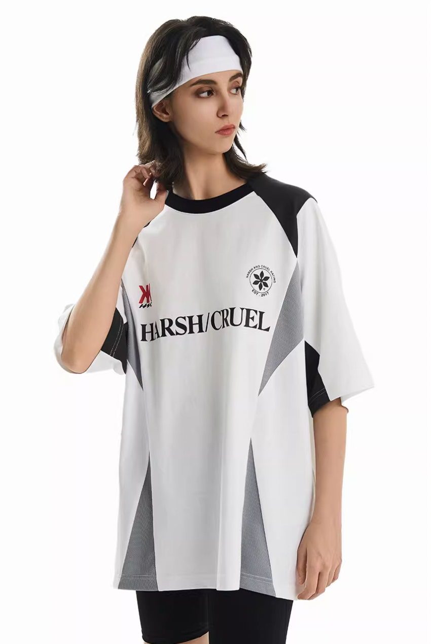 Harsh and Cruel Contrast Patchwork Racing Soccer Tee | Face 3 Face