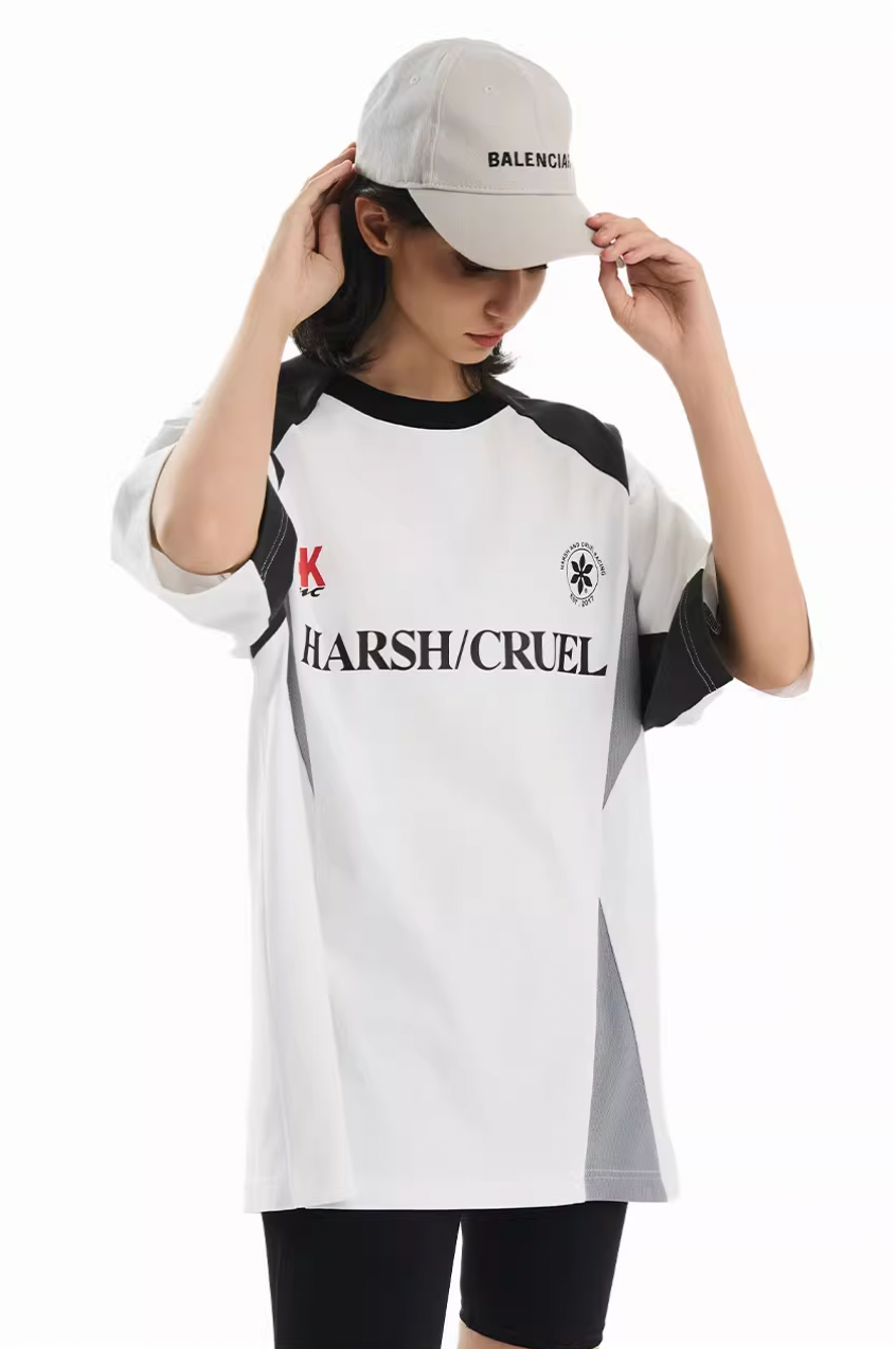 Harsh and Cruel Contrast Patchwork Racing Soccer Tee | Face 3 Face
