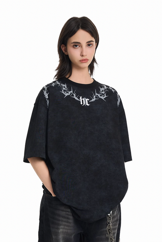 Harsh and Cruel Gothic Thorn Collar Logo Tee | Face 3 Face