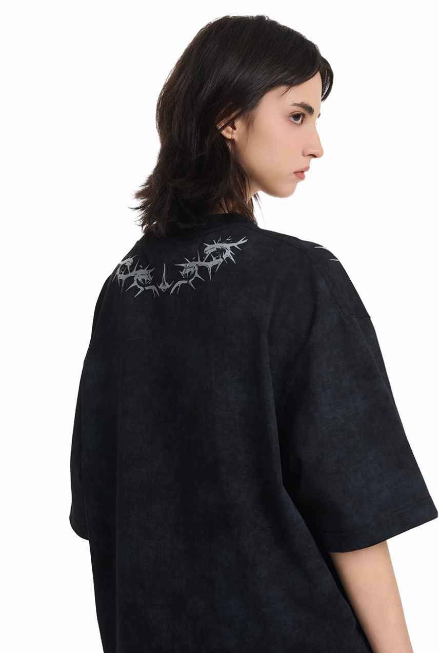 Harsh and Cruel Gothic Thorn Collar Logo Tee | Face 3 Face