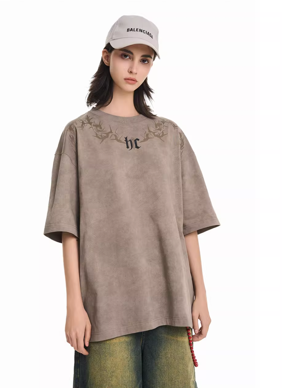 Harsh and Cruel Gothic Thorn Collar Logo Tee | Face 3 Face