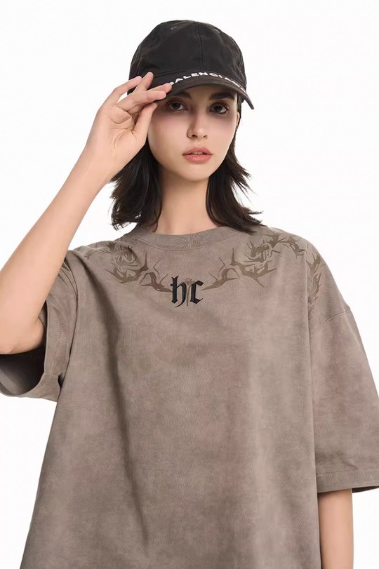 Harsh and Cruel Gothic Thorn Collar Logo Tee | Face 3 Face