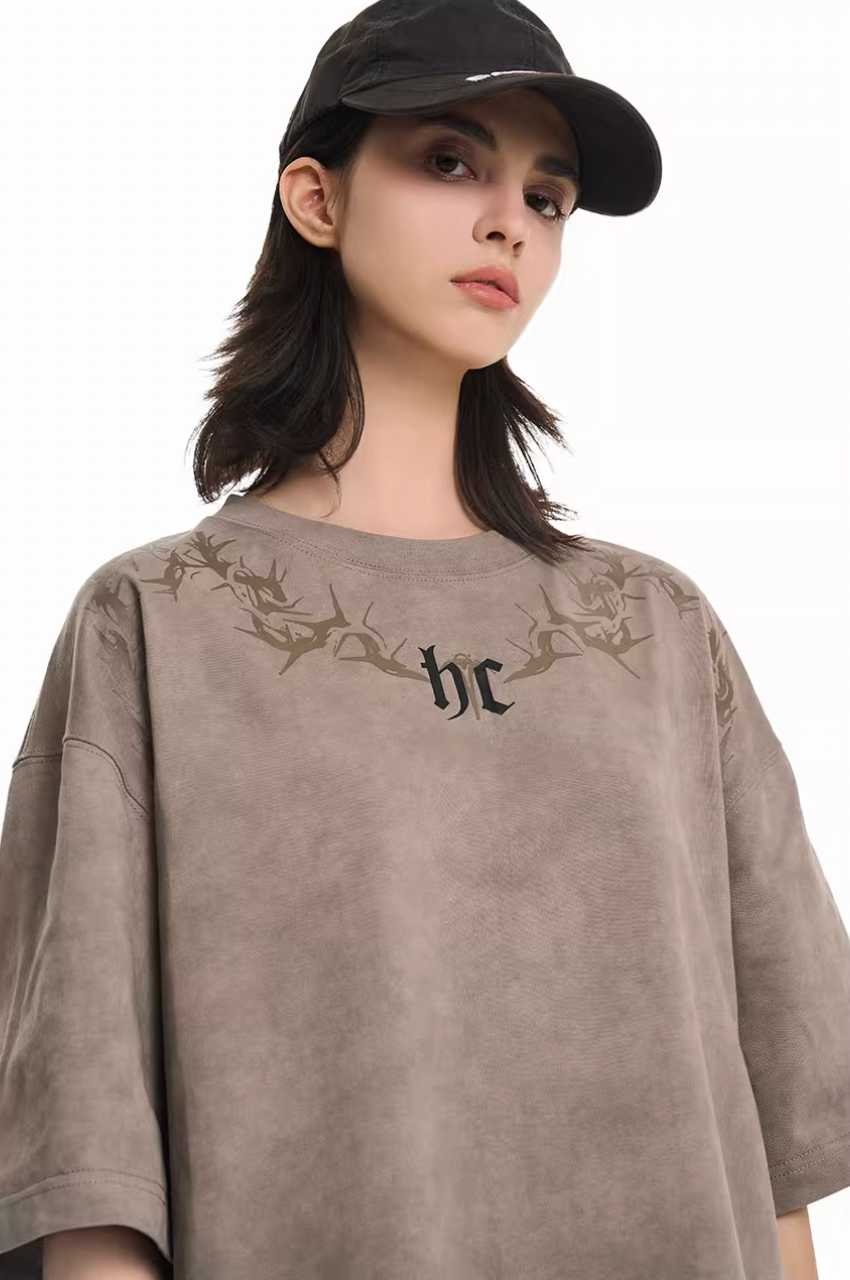 Harsh and Cruel Gothic Thorn Collar Logo Tee | Face 3 Face