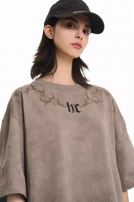 Harsh and Cruel Gothic Thorn Collar Logo Tee | Face 3 Face