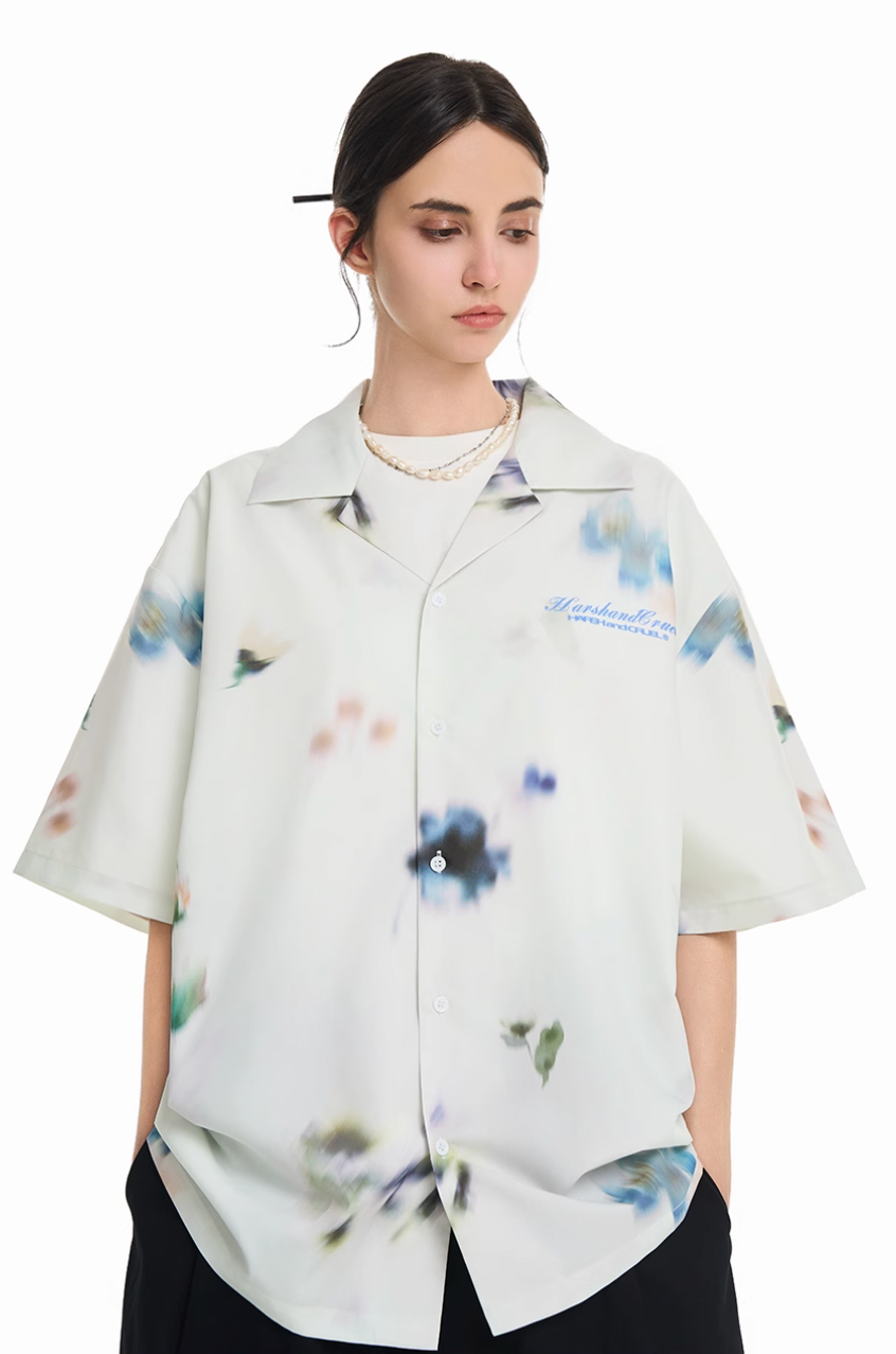Harsh and Cruel Floral Oil Painting Cuban Shirt | Face 3 Face