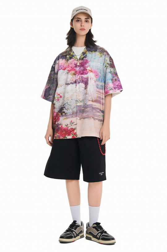 Harsh and Cruel Oil Painting Garden Cuban Shirt | Face 3 Face