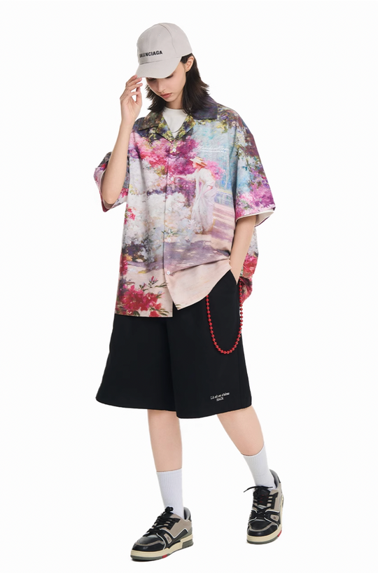 Harsh and Cruel Oil Painting Garden Cuban Shirt | Face 3 Face