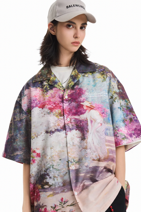 Harsh and Cruel Oil Painting Garden Cuban Shirt | Face 3 Face