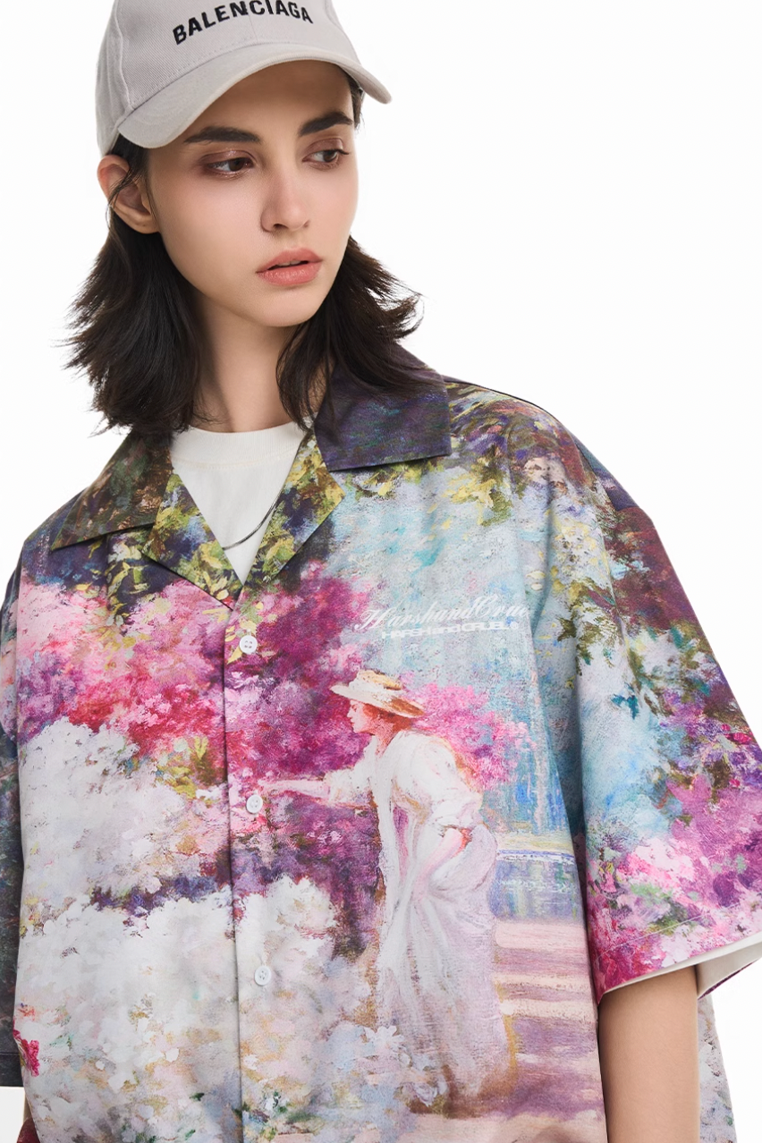 Harsh and Cruel Oil Painting Garden Cuban Shirt | Face 3 Face