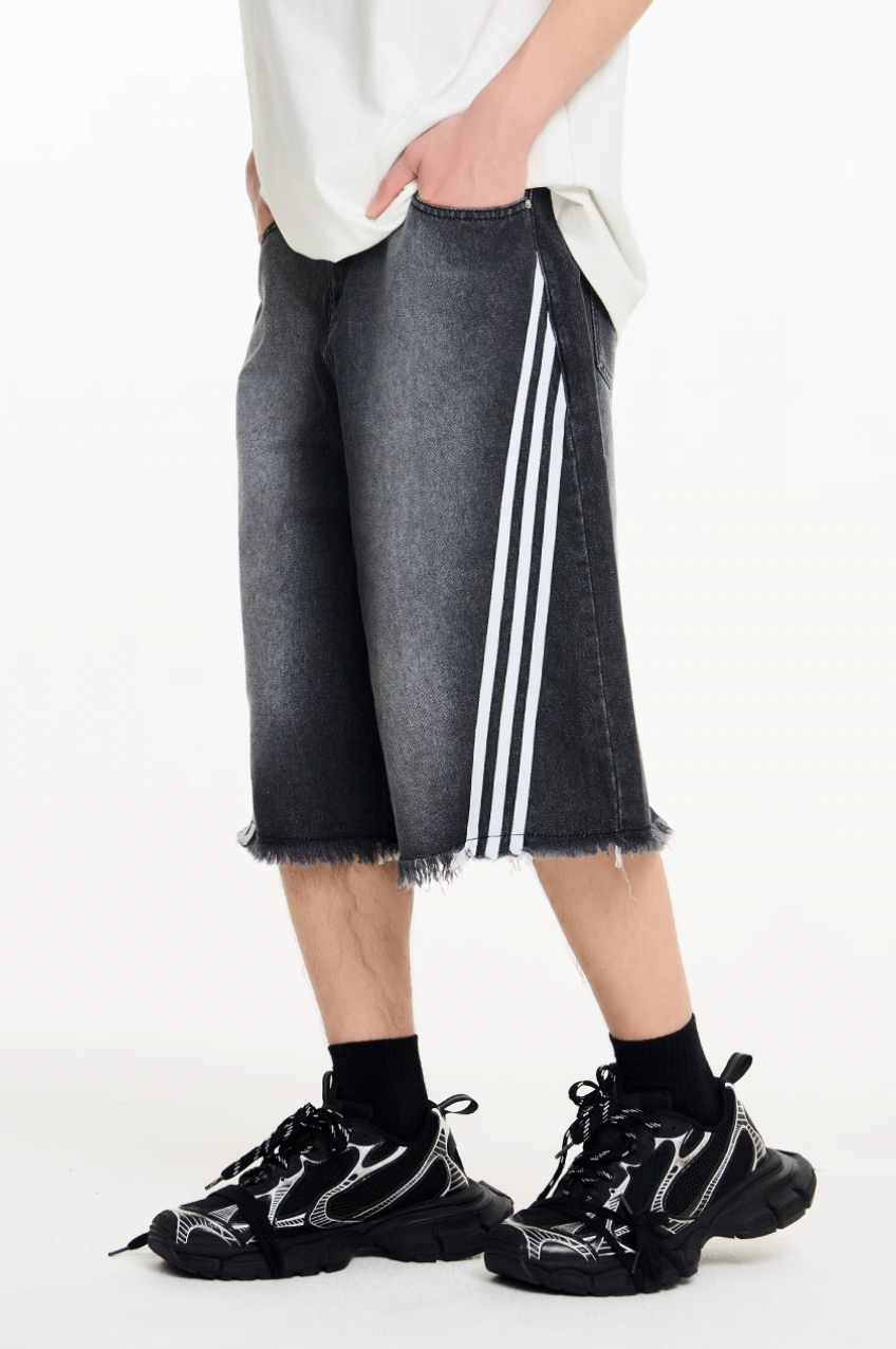 Harsh and Cruel Retro Striped Jorts | Face 3 Face