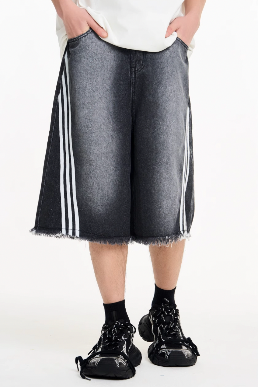 Harsh and Cruel Retro Striped Jorts | Face 3 Face