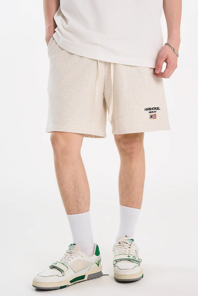 Harsh and Cruel Flag Embroidery Sweat Shorts | Face 3 Face