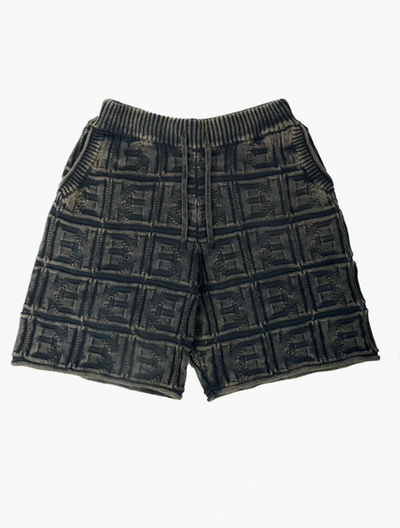 EVILKNIGHT(EK) Custom Logo Texture Knit Shorts | Face 3 Face