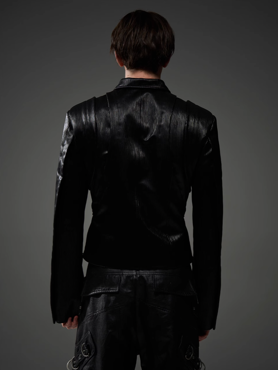 BLIND NO PLAN Short Silhouette Slim Fit Leather Jacket | Face 3 Face