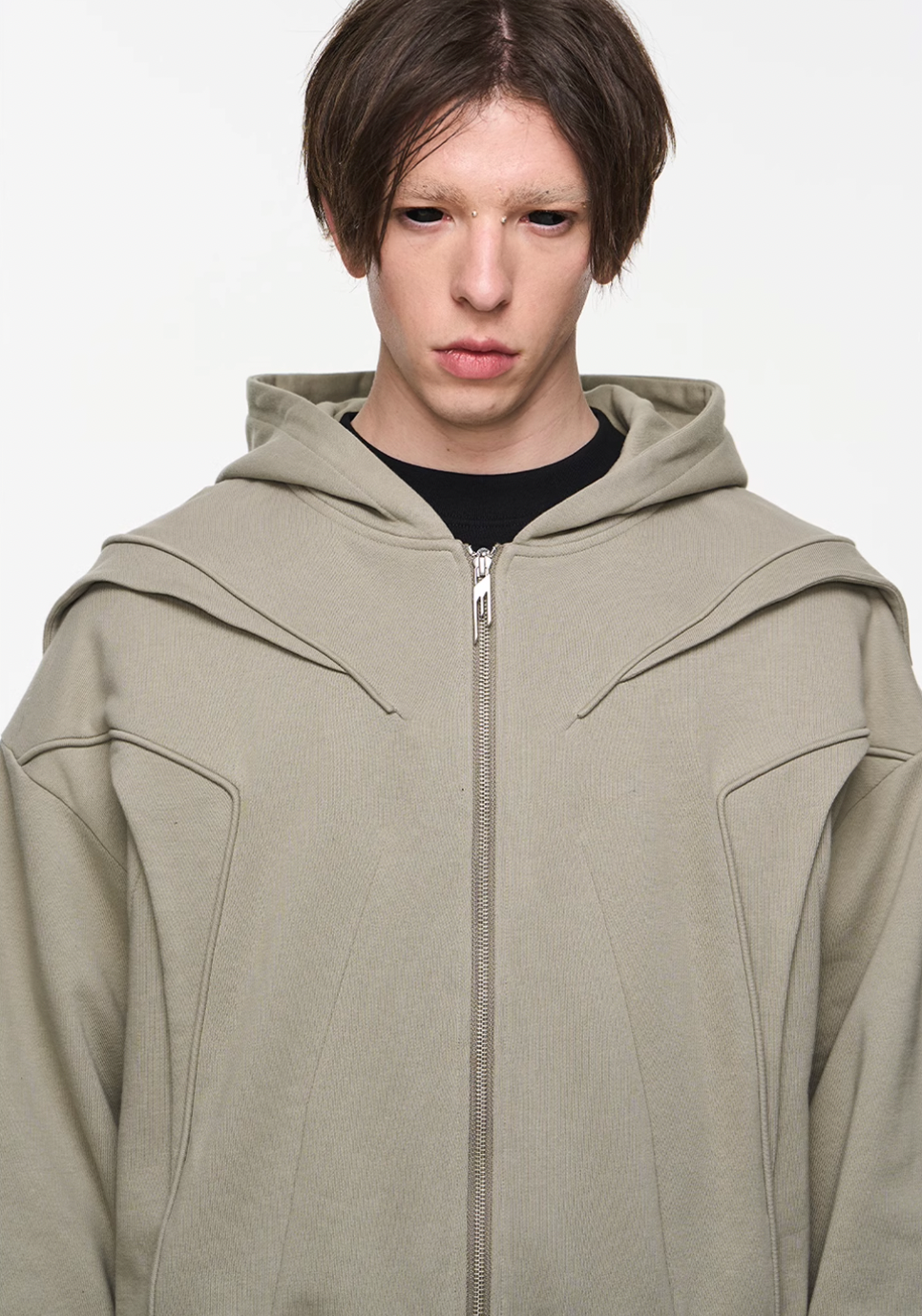 BLIND NO PLAN Multi Layered Hooded Sweatshirt Jacket | Face 3 Face