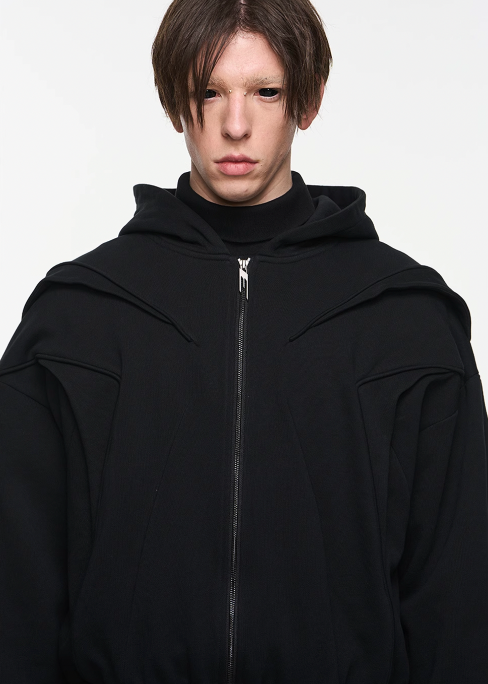 BLIND NO PLAN Multi Layered Hooded Sweatshirt Jacket | Face 3 Face