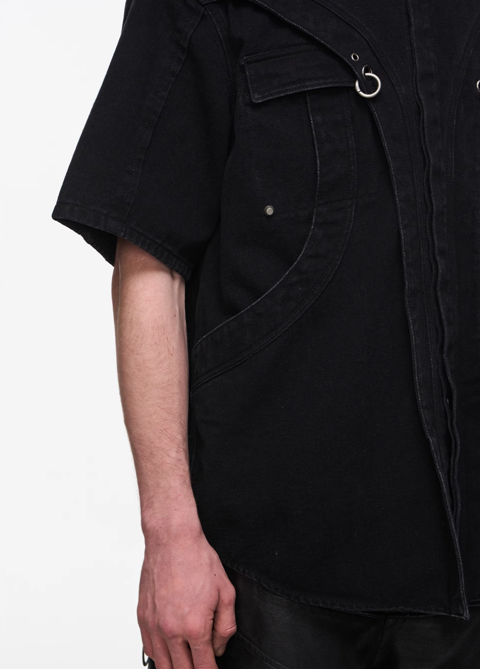 BLIND NO PLAN Metal Surround Fly Sleeve Short Sleeve Pocket Shirt | Face 3 Face