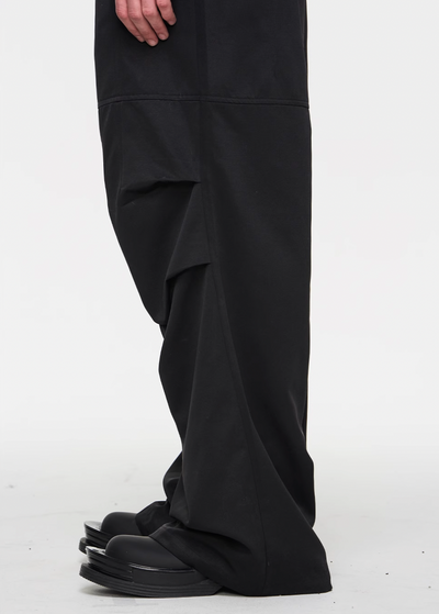 BLIND NO PLAN 3D Pinch Pleat Silhouette Elastic Waist Pants | Face 3 Face