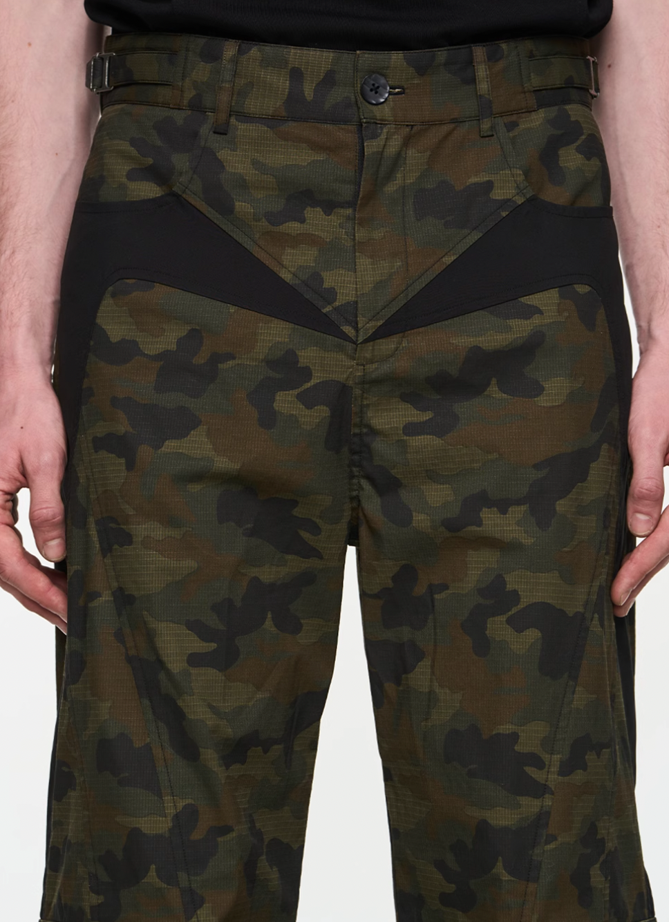 BLIND NO PLAN Colorblocking Textured Check Camouflage Work Cargo Pants | Face 3 Face
