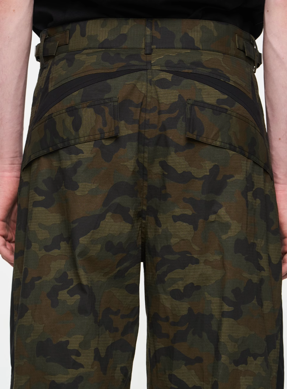 BLIND NO PLAN Colorblocking Textured Check Camouflage Work Cargo Pants | Face 3 Face