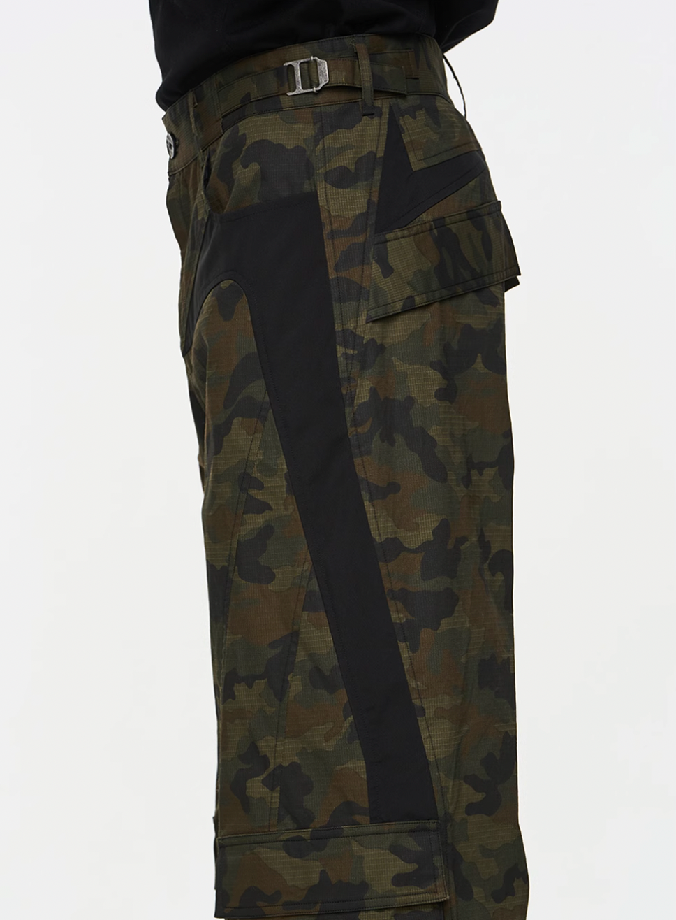 BLIND NO PLAN Colorblocking Textured Check Camouflage Work Cargo Pants | Face 3 Face