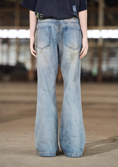 BLIND NO PLAN Distressed Washed & Splashed Ink Jeans | Face 3 Face