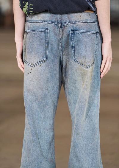 BLIND NO PLAN Distressed Washed & Splashed Ink Jeans | Face 3 Face