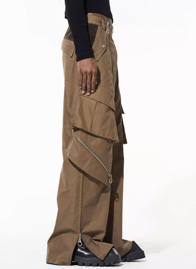 BLIND NO PLAN Multi Zipper Patchwork Work Cargo Pants | Face 3 Face